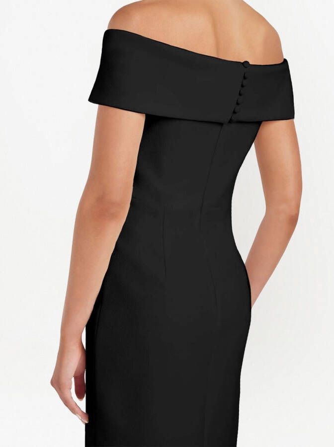 Rebecca Vallance Off-shoulder midi-jurk Zwart
