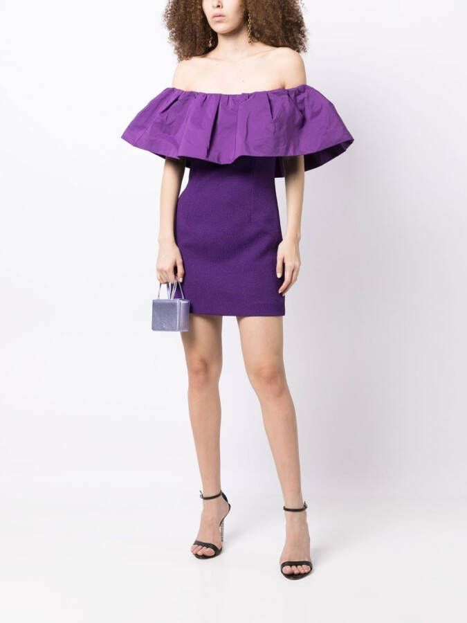 Rebecca Vallance Off-shoulder mini-jurk Paars
