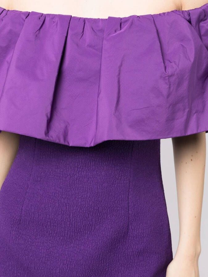 Rebecca Vallance Off-shoulder mini-jurk Paars