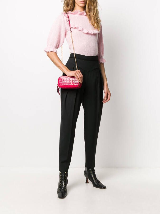 RED Valentino High waist pantalon Zwart