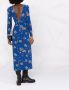 RED Valentino Midi-jurk met bloemenprint Blauw - Thumbnail 4