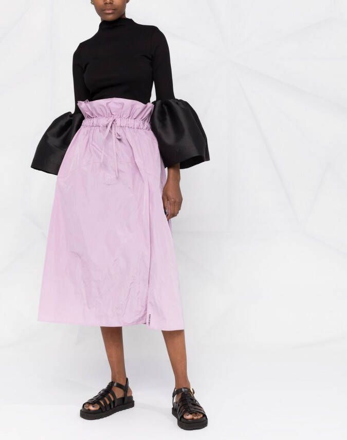 RED Valentino Midi-rok met paperbag taille Paars
