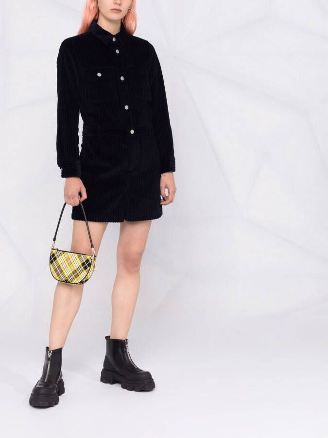 RED Valentino Ribfluwelen mini-jurk Blauw