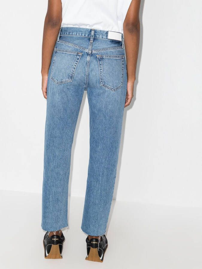 RE DONE Cropped jeans met hoge taille Blauw