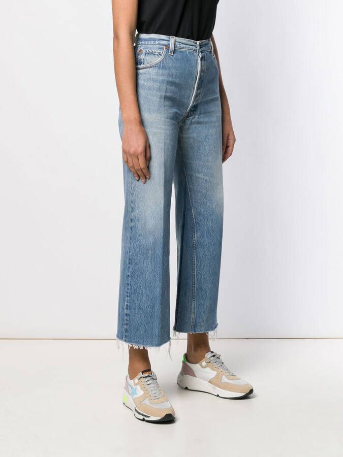 RE DONE Cropped straight jeans Blauw
