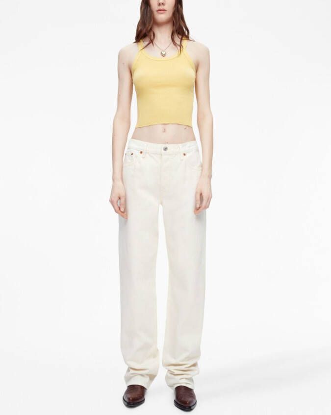 RE DONE Cropped tanktop Geel