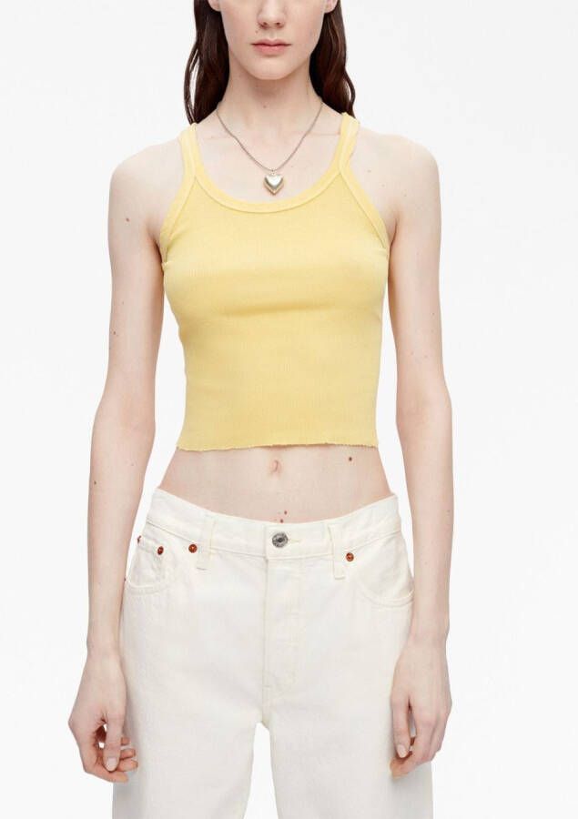 RE DONE Cropped tanktop Geel