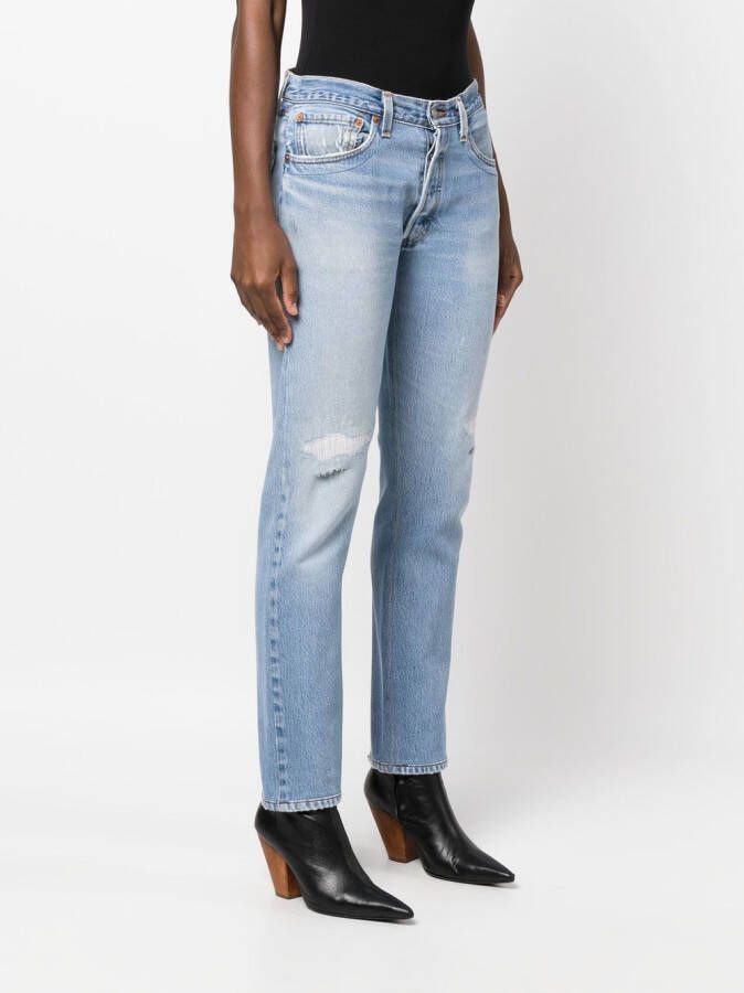 RE DONE Gerafelde jeans Blauw