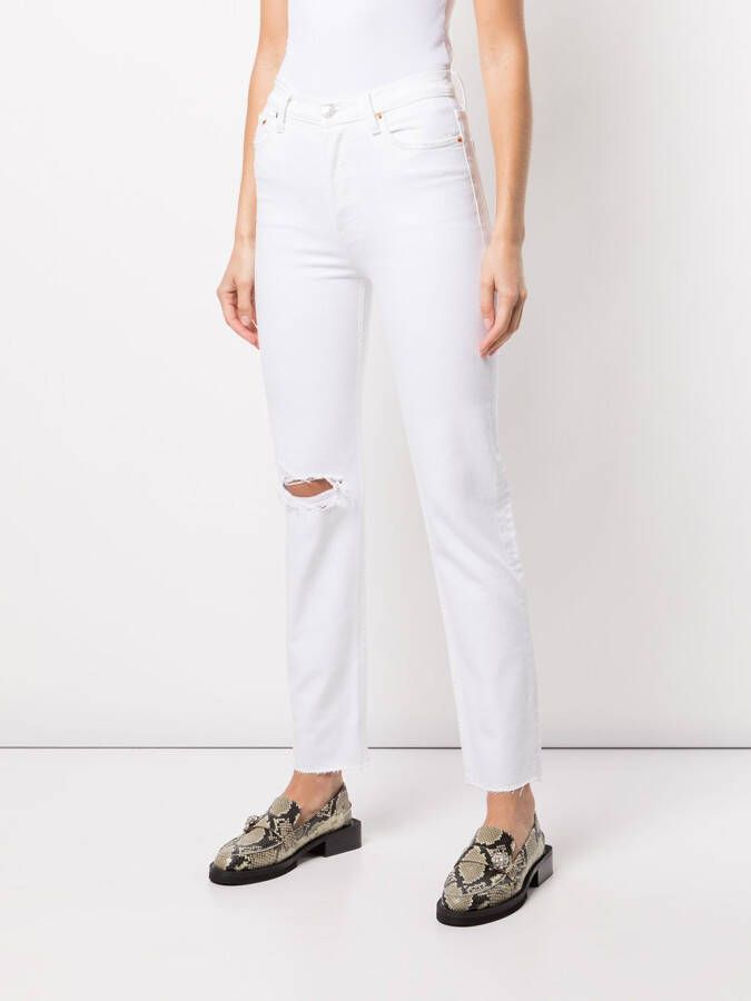 RE DONE Gerafelde jeans Wit