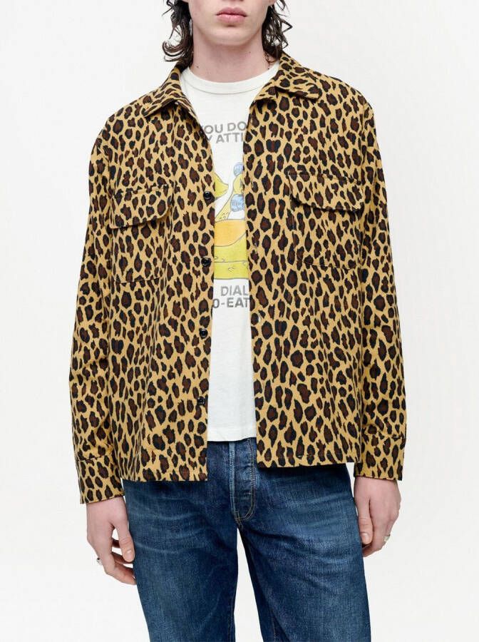 RE DONE Overhemd met luipaardprint Geel