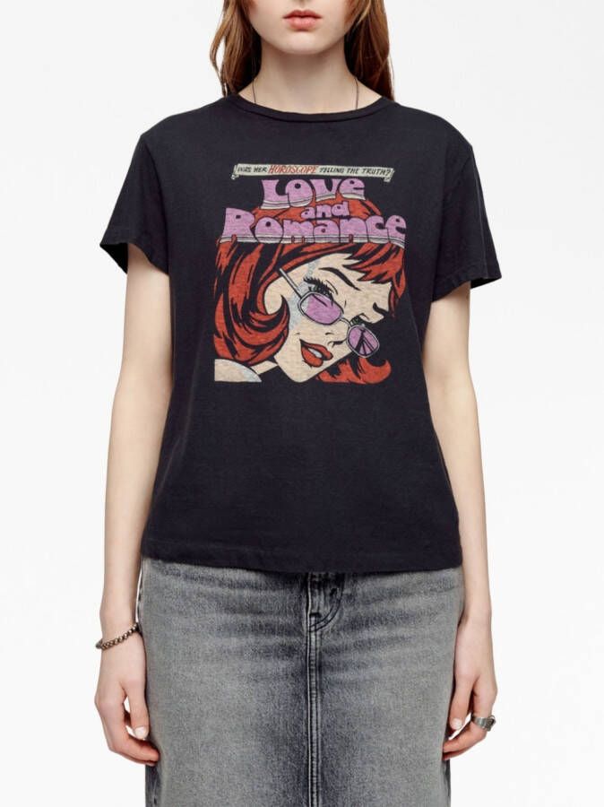RE DONE Katoenen T-shirt Zwart