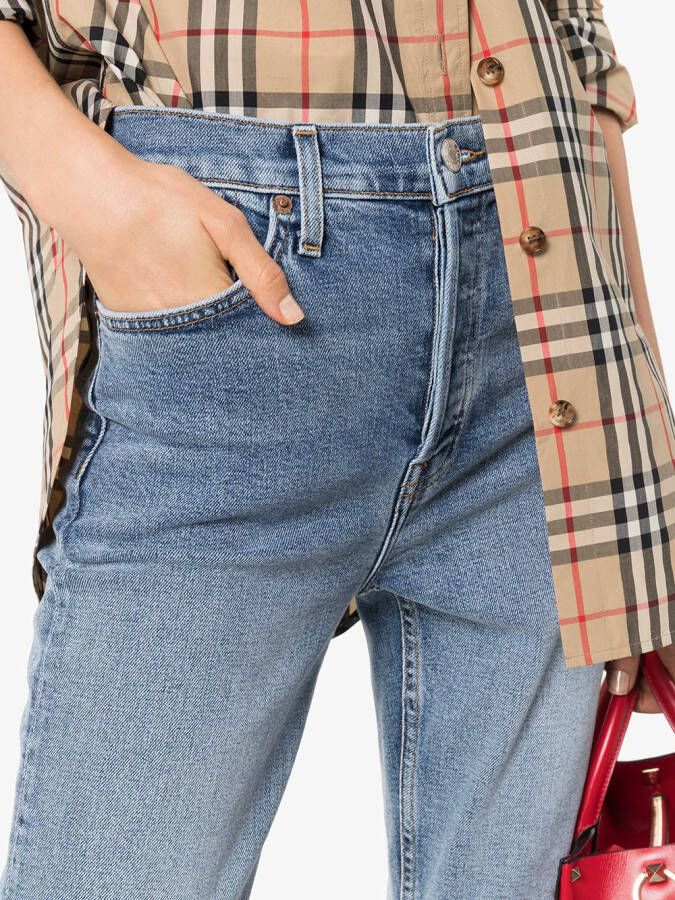 RE DONE Skinny cropped jeans Blauw