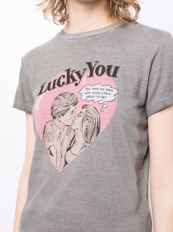 RE DONE T-shirt met print Grijs