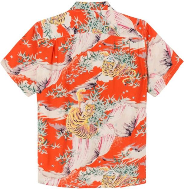 RE DONE Overhemd met tijgerprint Oranje