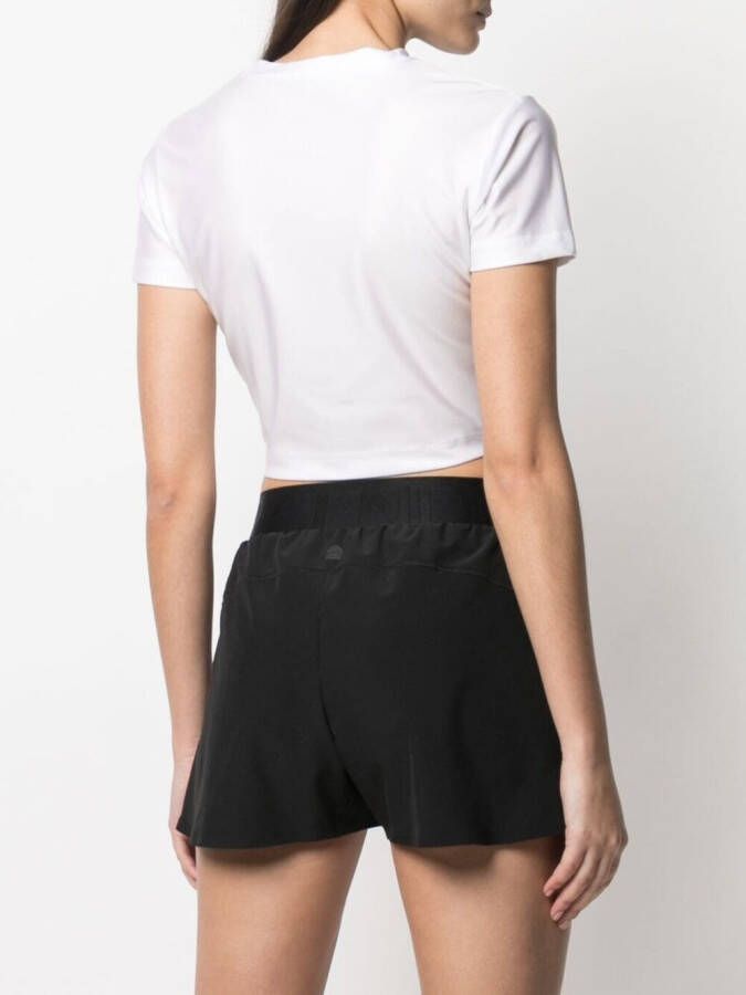 Reebok Cropped T-shirt met logoprint Wit