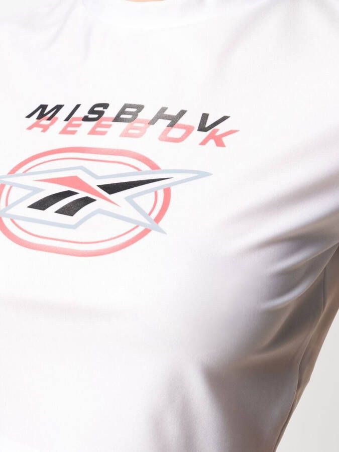 Reebok Cropped T-shirt met logoprint Wit