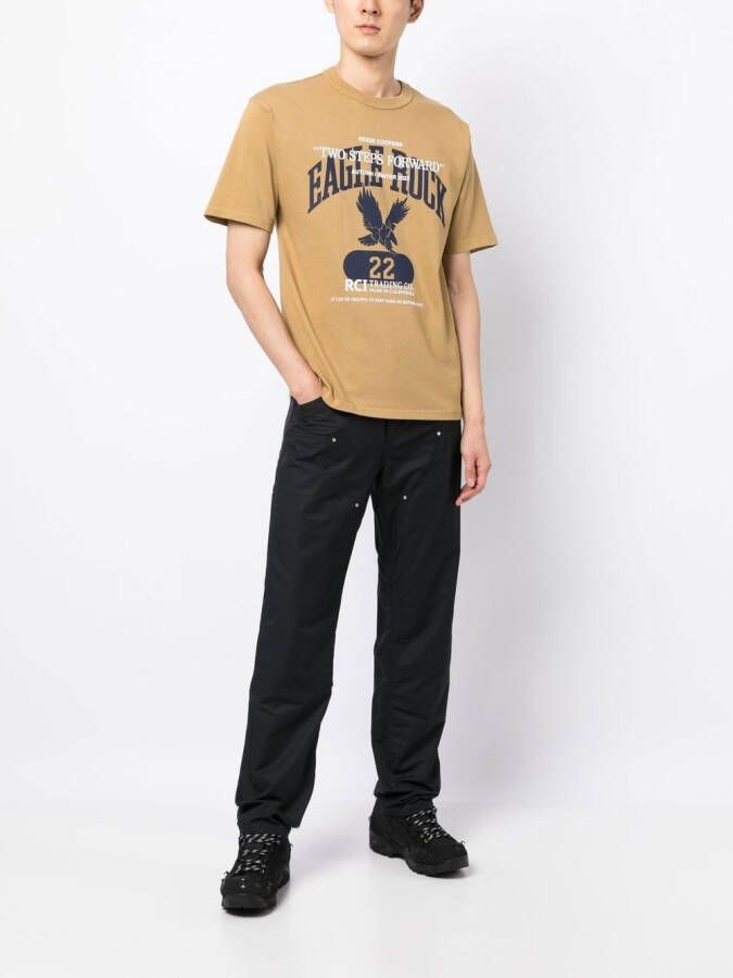Reese Cooper T-shirt met logoprint Beige
