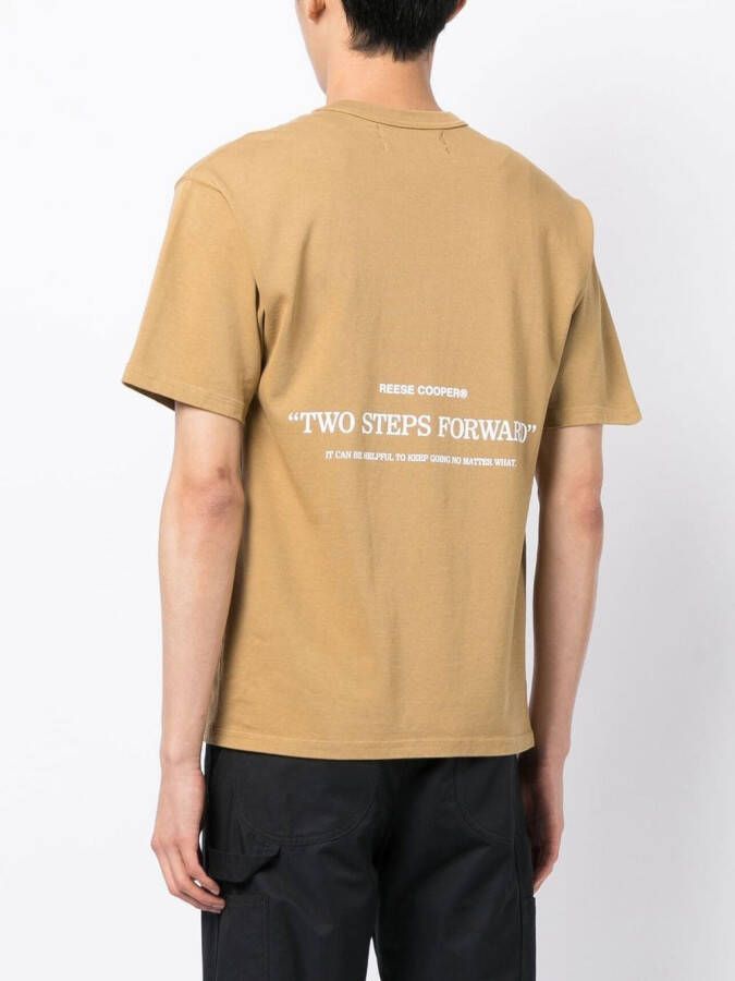 Reese Cooper T-shirt met logoprint Beige