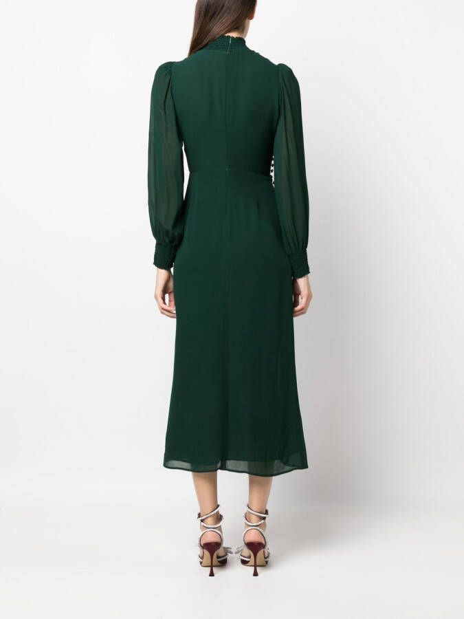 Reformation Midi-jurk met hoge hals Groen
