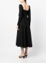 Reformation Midi-jurk met vierkante hals Zwart - Thumbnail 4
