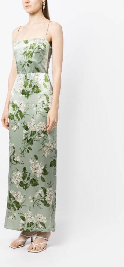 Reformation Midi-jurk met bloemenprint Groen