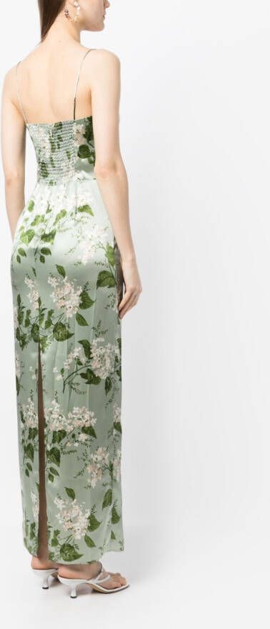 Reformation Midi-jurk met bloemenprint Groen