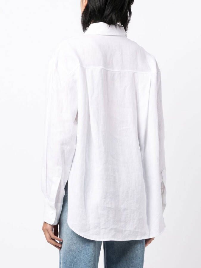 Reformation Will oversized linnen blouse Wit