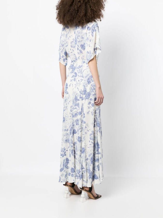 Reformation Maxi-jurk met bloemenprint Wit