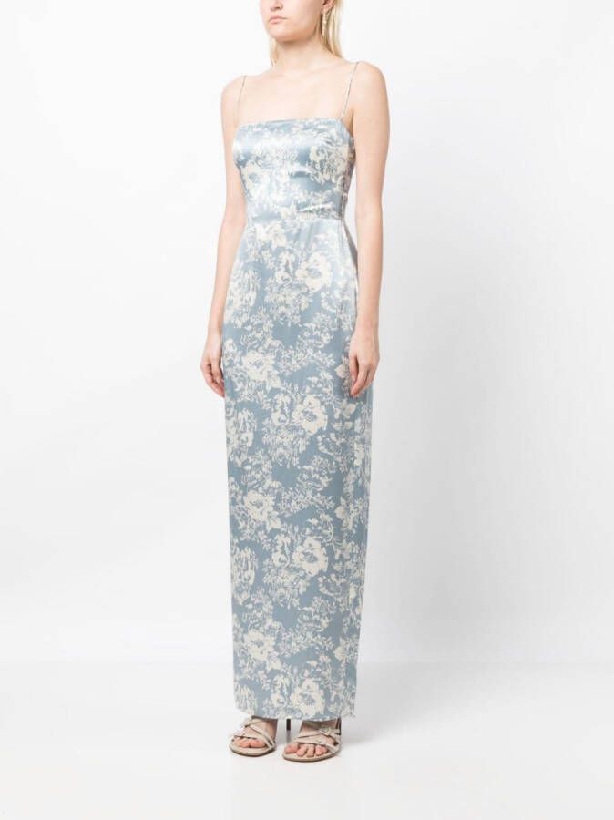 Reformation Midi-jurk met bloemenprint Blauw