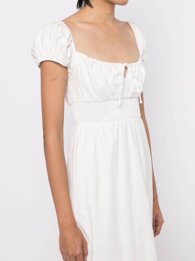 Reformation Midi-jurk met striksluiting Wit