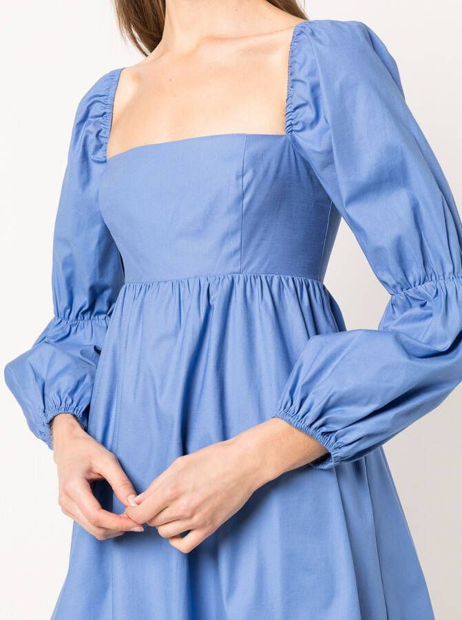Reformation Mini-jurk met pofmouwen Blauw