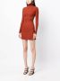 Reformation Libra gerute mini-jurk met lange mouwen Oranje - Thumbnail 3