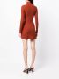 Reformation Libra gerute mini-jurk met lange mouwen Oranje - Thumbnail 4