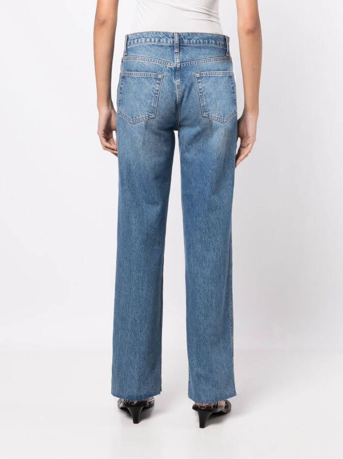 Reformation Val 90s mid waist straight jeans Blauw