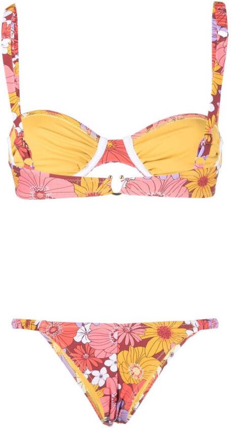 Reina Olga Bikini met bloemenprint Rood