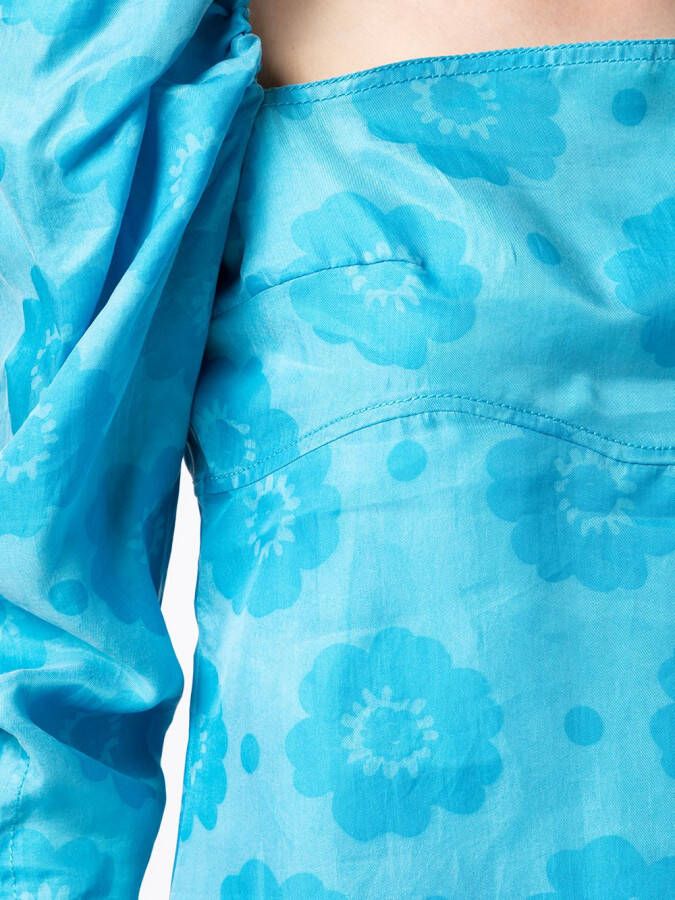 Rejina Pyo Blouse met bloemenprint Blauw