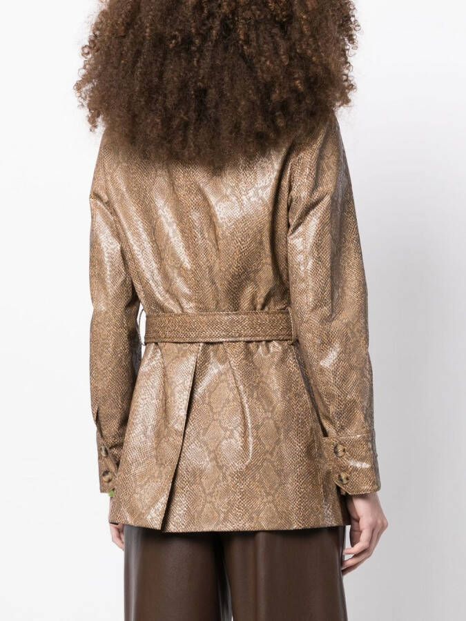 Rejina Pyo Jack met slangenhuidprint Bruin