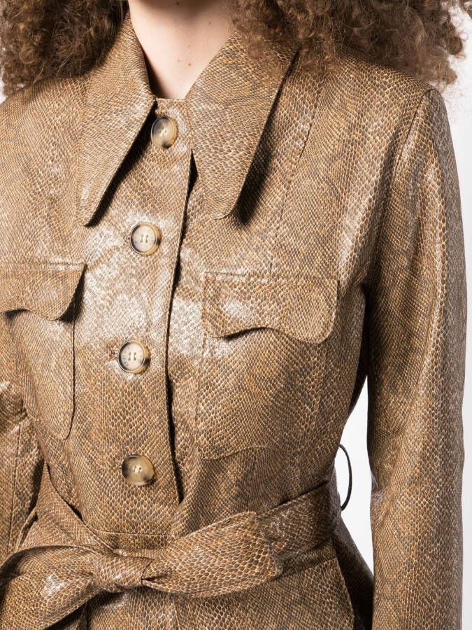 Rejina Pyo Jack met slangenhuidprint Bruin