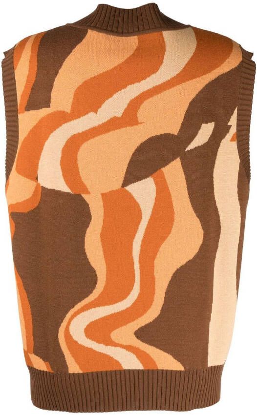 Rejina Pyo Frida hemd met abstract patroon Bruin