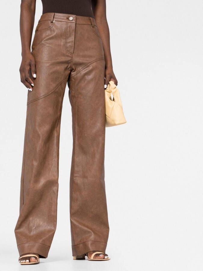 Rejina Pyo Broek met wijde pijpen Bruin