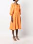 Rejina Pyo Midi-jurk met pofmouwen Oranje - Thumbnail 3