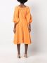 Rejina Pyo Midi-jurk met pofmouwen Oranje - Thumbnail 4