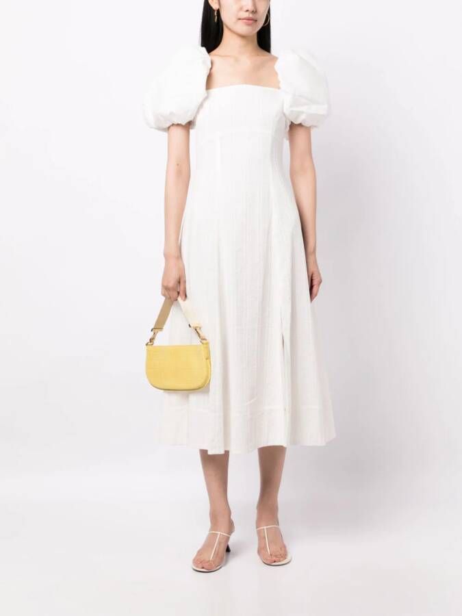 Rejina Pyo Midi-jurk met pofmouwen Wit