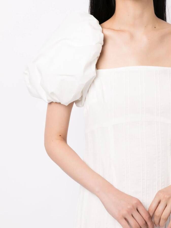 Rejina Pyo Midi-jurk met pofmouwen Wit
