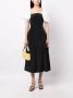 Rejina Pyo Midi-jurk met pofmouwen Zwart - Thumbnail 1