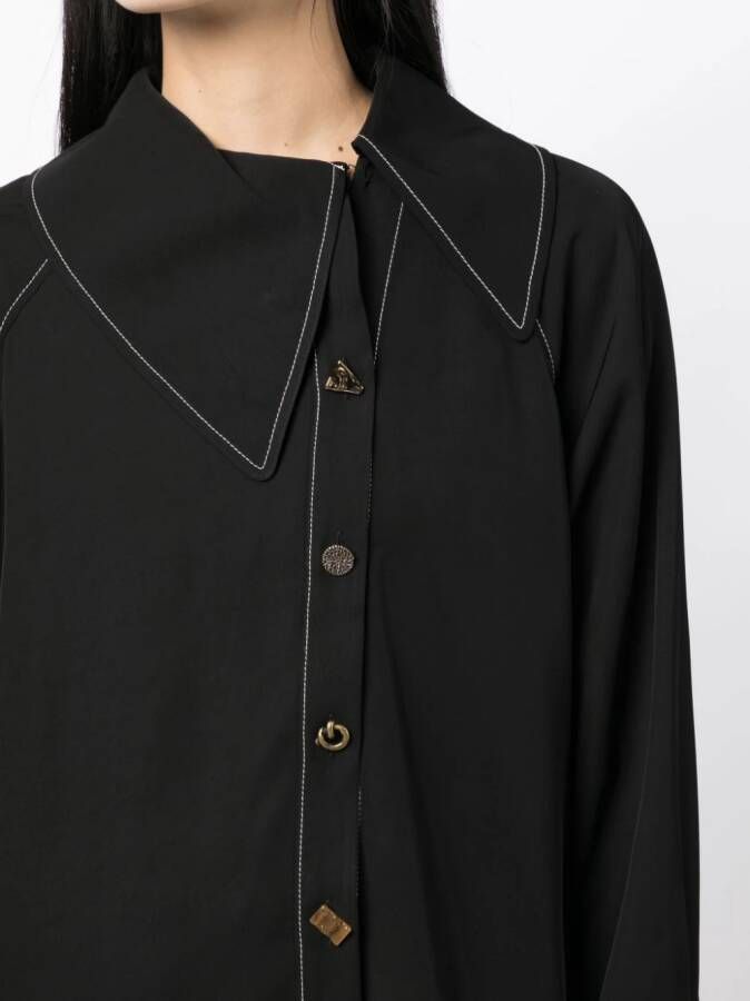 Rejina Pyo Asymmetrische blouse Zwart