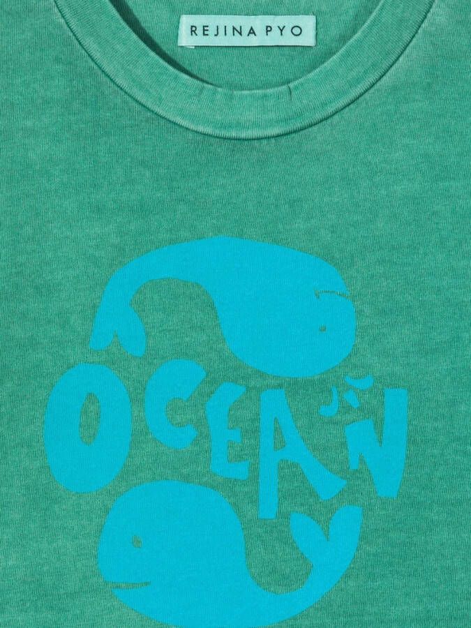 Rejina Pyo T-shirt met grafische print Groen