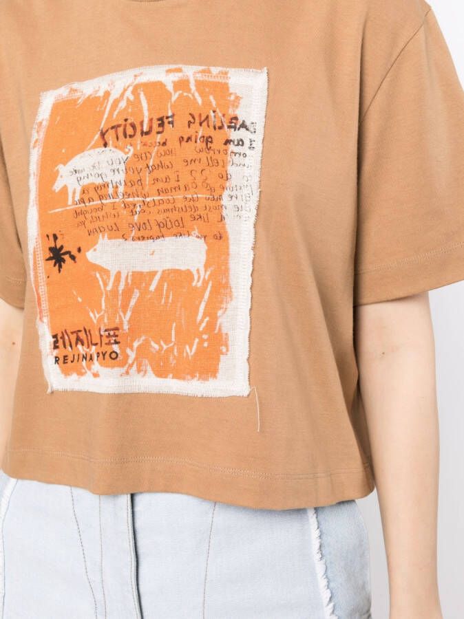 Rejina Pyo T-shirt met print Bruin