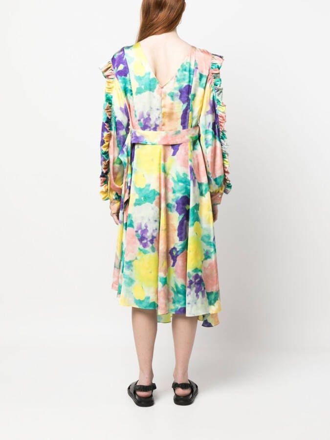 REMAIN Maxi-jurk met bloemenprint Geel