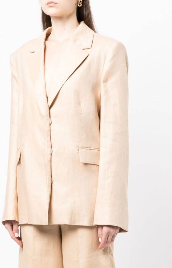 REMAIN Gedrapeerde blazer Bruin